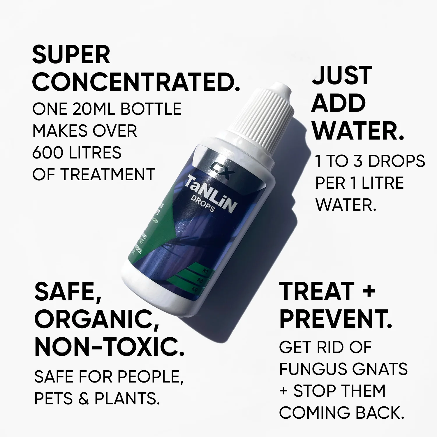CX Tanlin Drops - Fungus Gnat Treatment and Prevention - 20ml - Makes 600 litres - Image 3