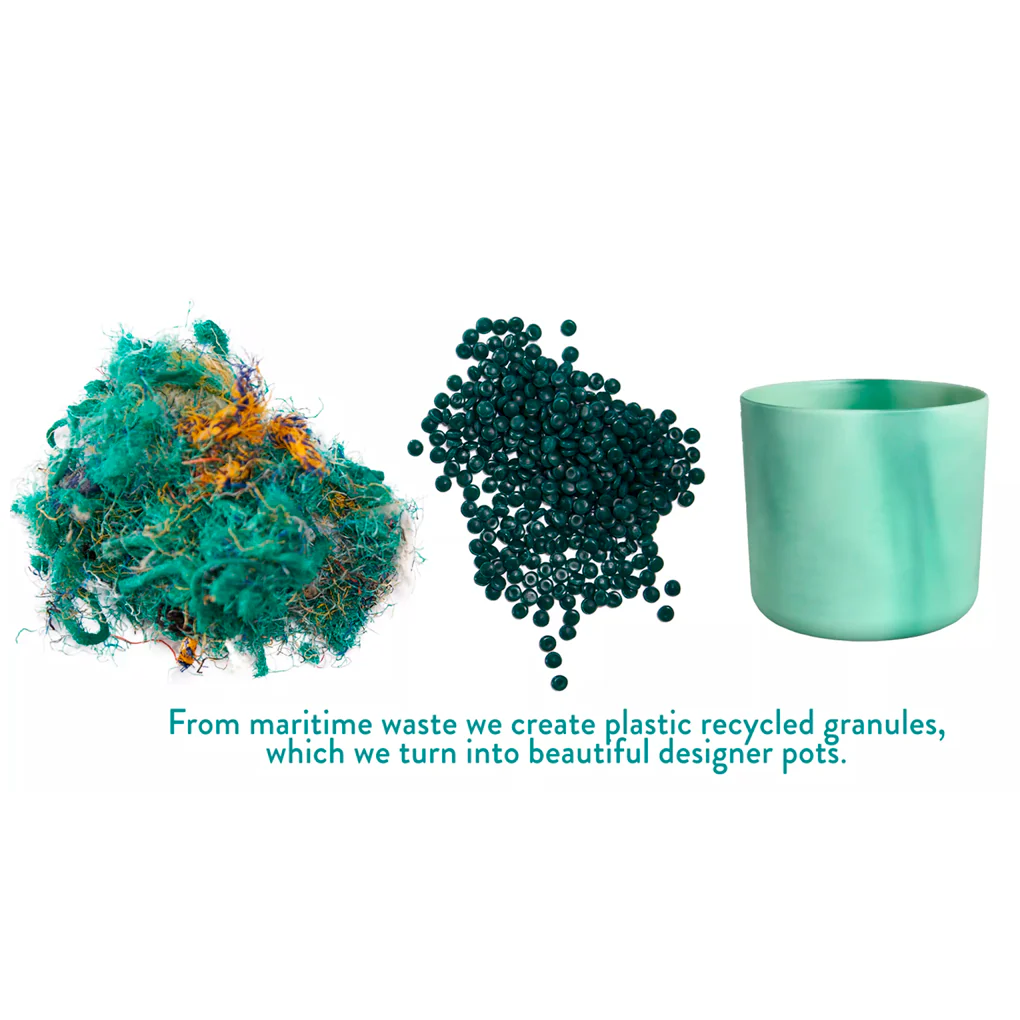 Elho Ocean Collection - 100% Recycled - Atlantic Blue - 22cm - Image 9